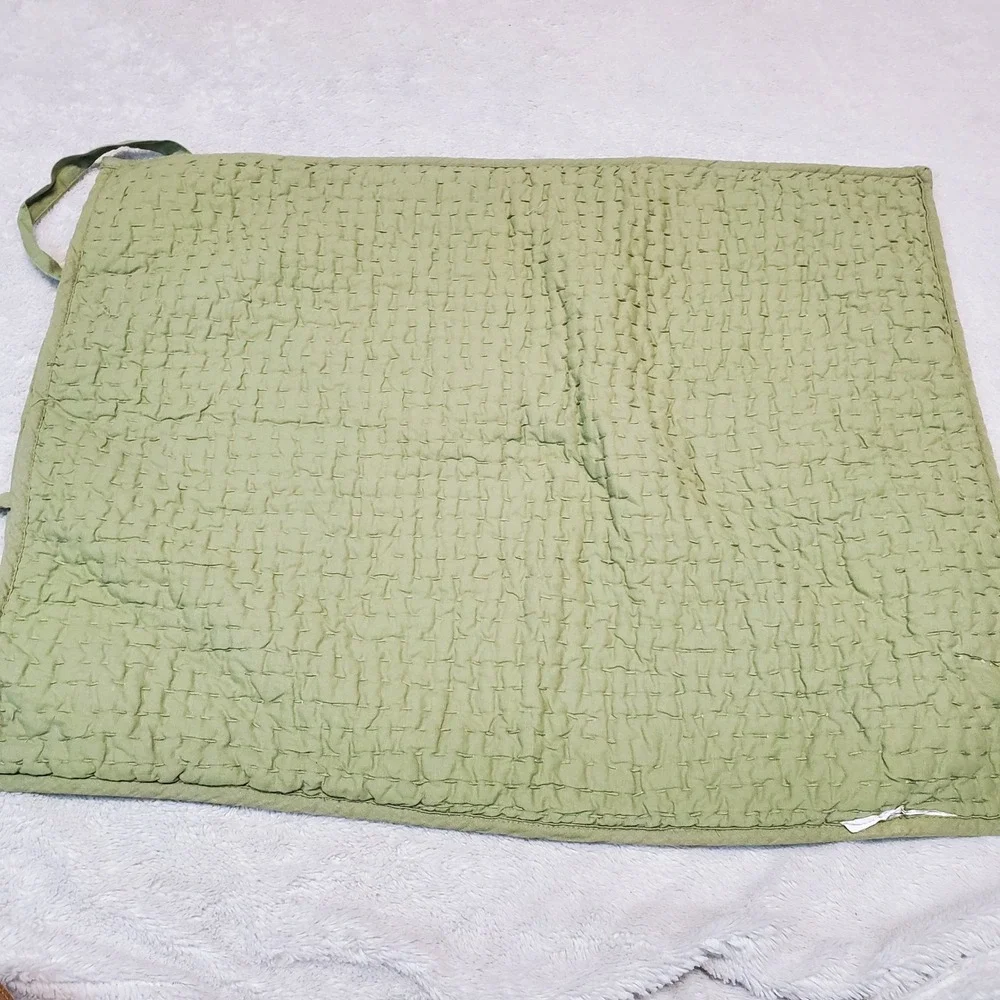 Pottery Barn Sage Celery Green Linen Pick Stitch Standard Pillowcases Sham Set 3